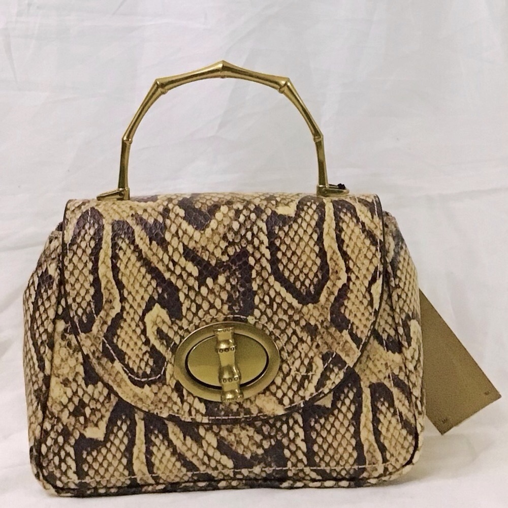 Margot Python Embossed Satchel NWT - Picture 7 of 9